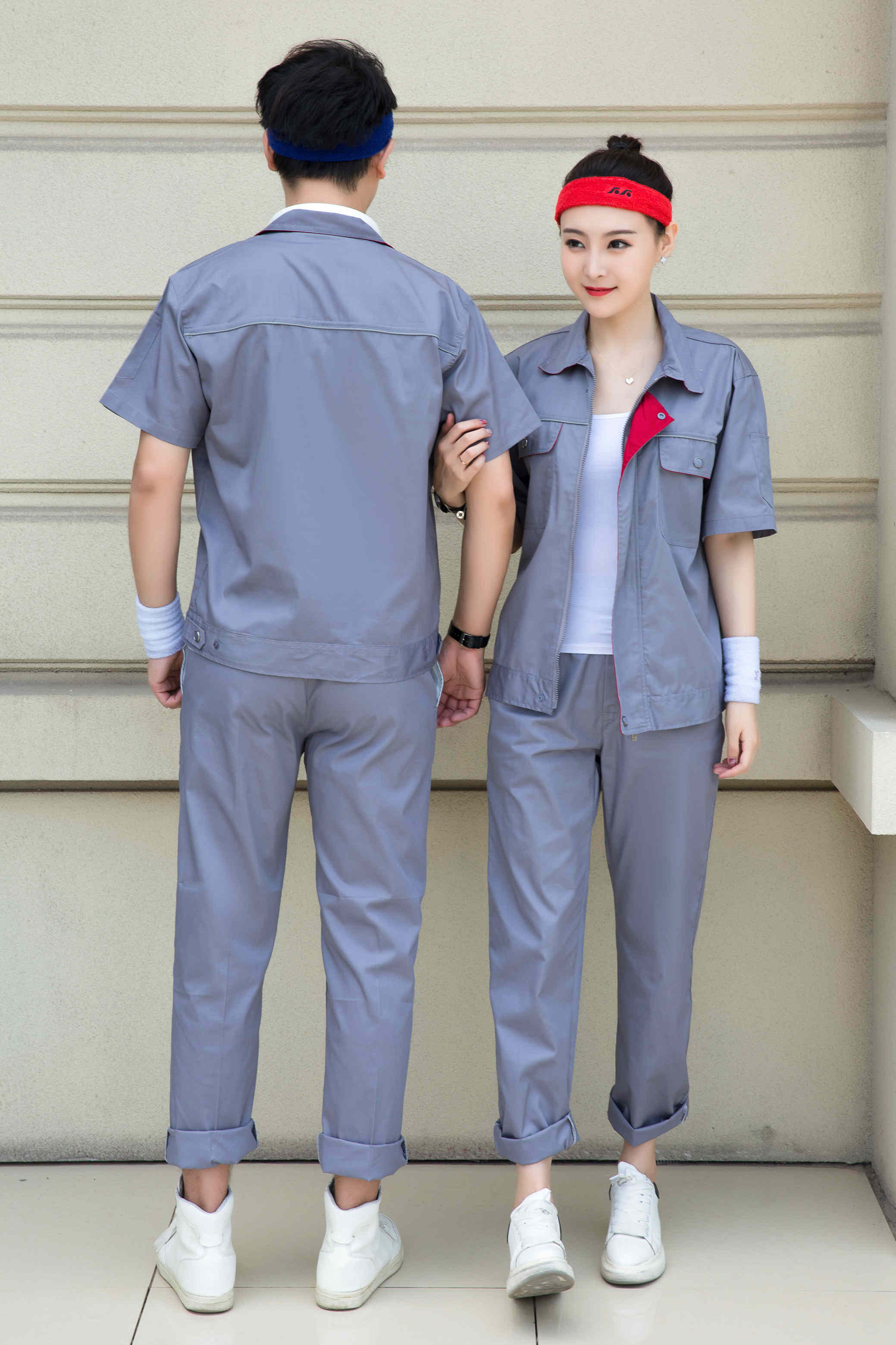 Full process polyester cotton fine twill short-sleeved workwear short-sleeved suit Z23-6612