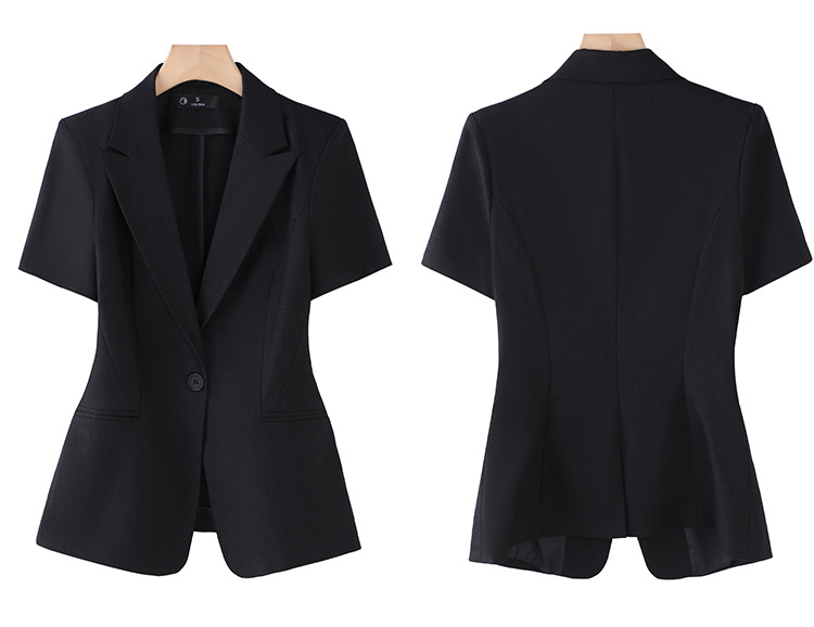 Peaked lapel mesh fabric business suit short-sleeved women suit DY6-8329+K330+Q130