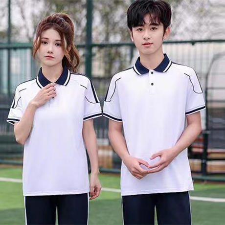 Summer sports elementary school middle school color matching school uniform short-sleeved suit KI2-2266 top