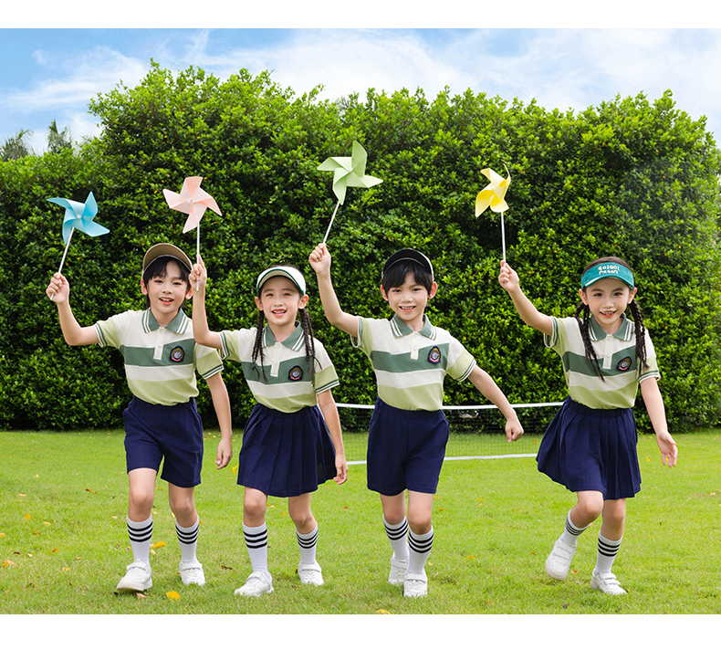 Tongqu companion primary and secondary school students school uniform summer short-sleeved suit 216-6081