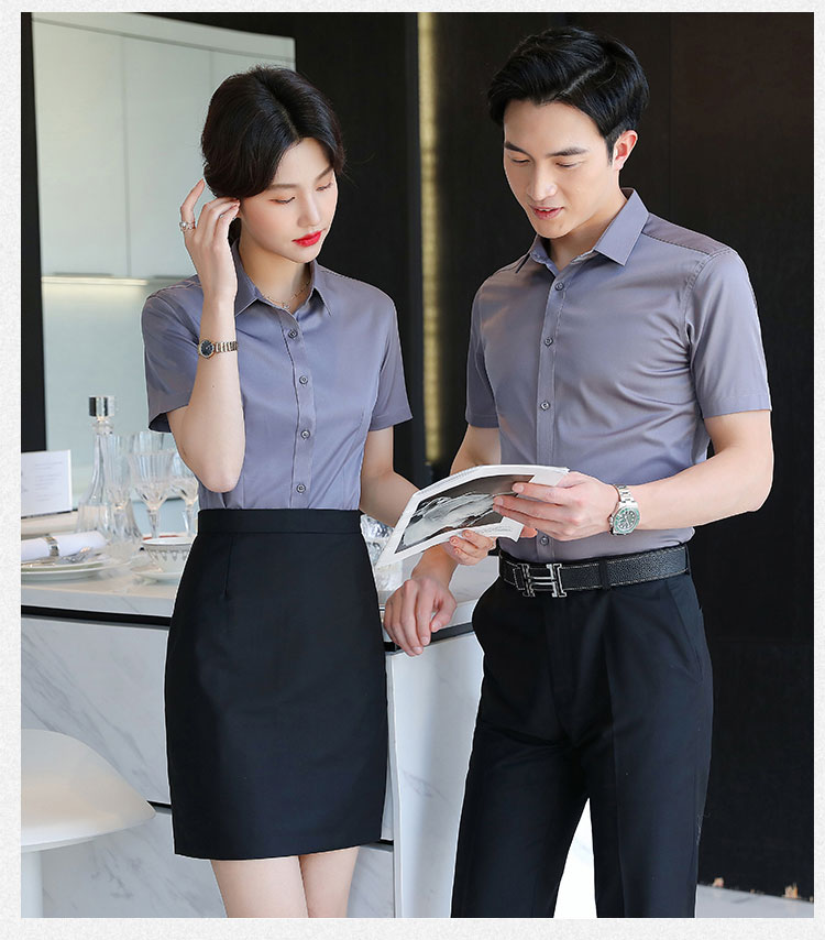 Plain elastic men short sleeve lining 111-986 men short shirt