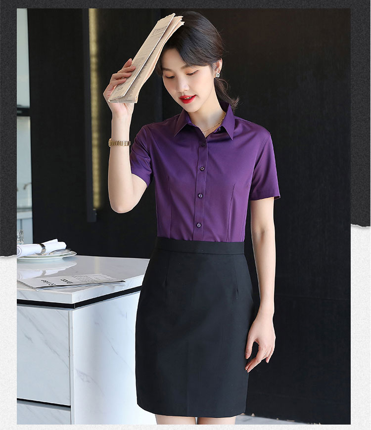 Plain elastic women short sleeve lining 111-986 women short shirt