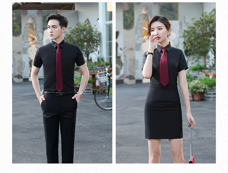 Business workplace commuting twill short-sleeved shirt 188-921 women shirt short-sleeved