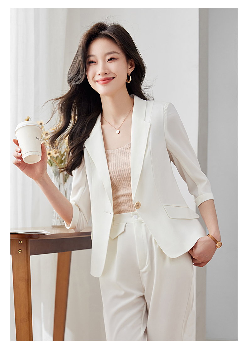 Smooth and delicate mid-length sleeves fashionable commuter suit 113-8950