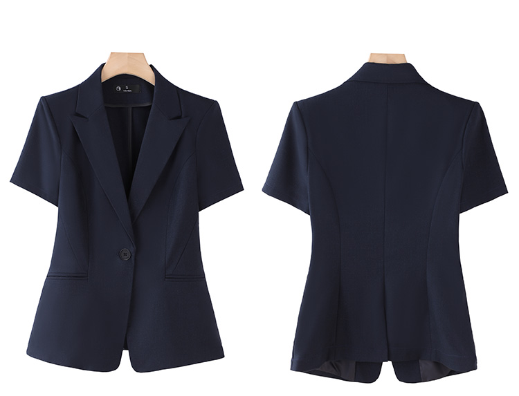 Peaked lapel mesh fabric business suit short-sleeved women suit DY6-8329+K330+Q130