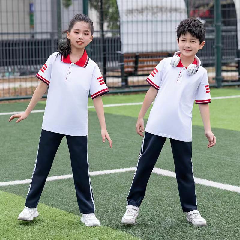 Campus sports short-sleeved lapel school uniform class uniform KI2-8808 top