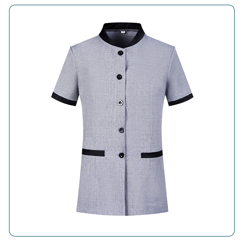 Five-button half-sleeve cleaning uniform H14-MYB24007