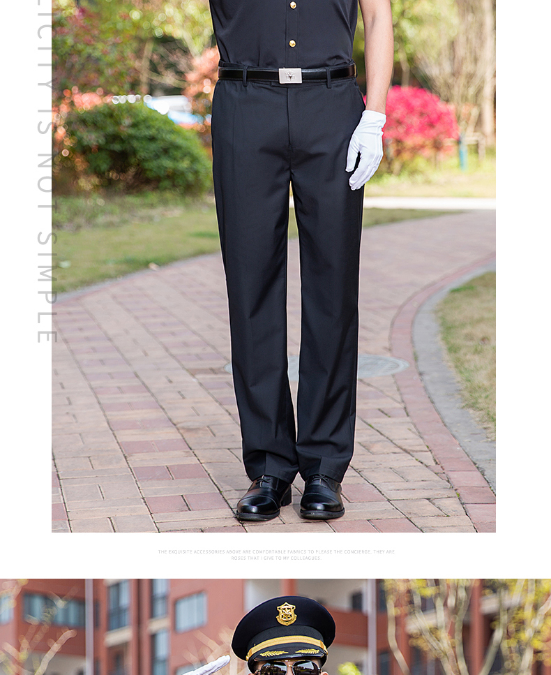 Bamboo fiber security short-sleeved shirt uniform two-piece suit H33-BA006