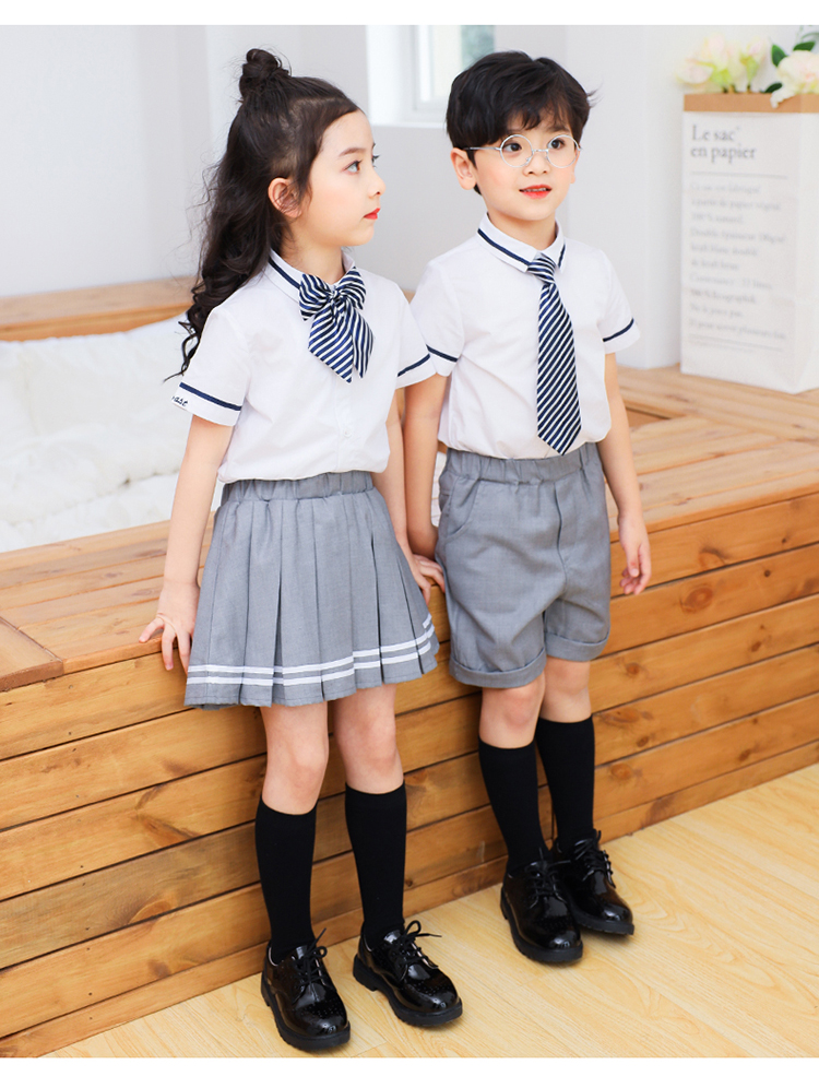 British style school uniform performance costume children teacher short-sleeved suit 894-2046