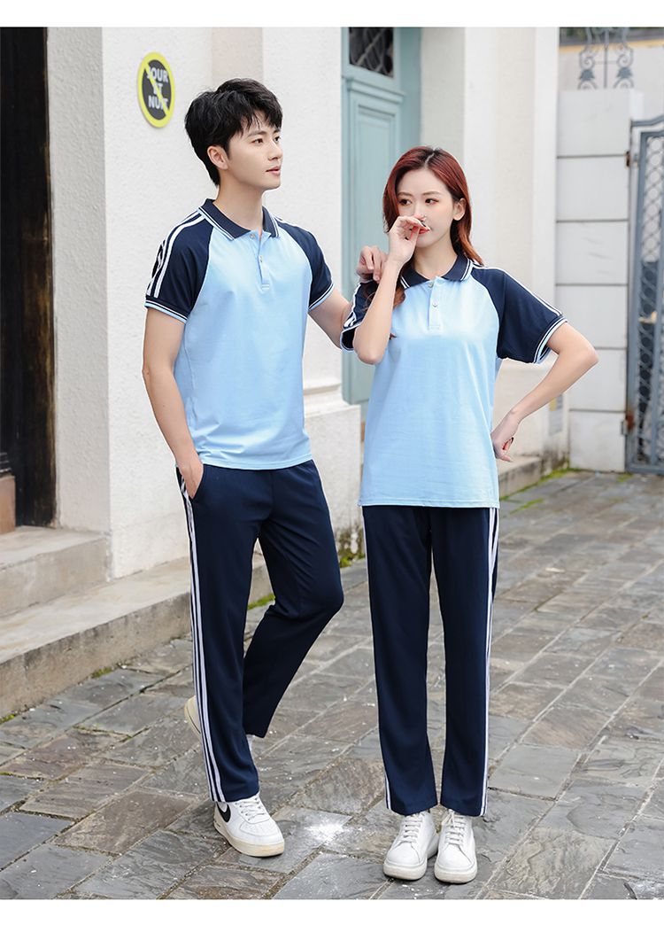 210g color matching campus sports short-sleeved suit KH2-1148-1866 long suit