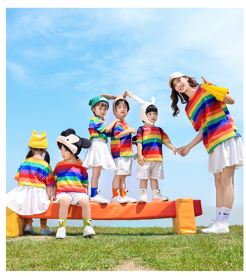 Breathable and soft rainbow youth cheerleading suit Z13-D101