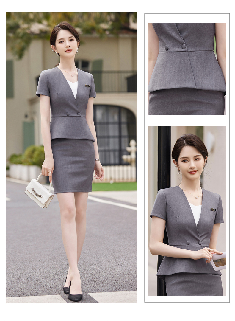 Wrinkle-resistant and smooth V-neck fashionable business suit jacket 114-3025