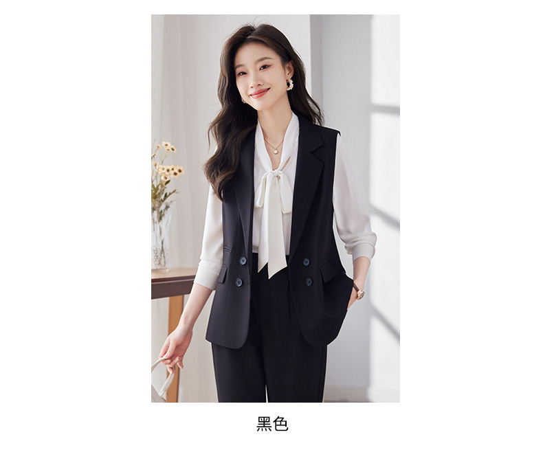 Simple and comfortable fabric vest suit 113-8016