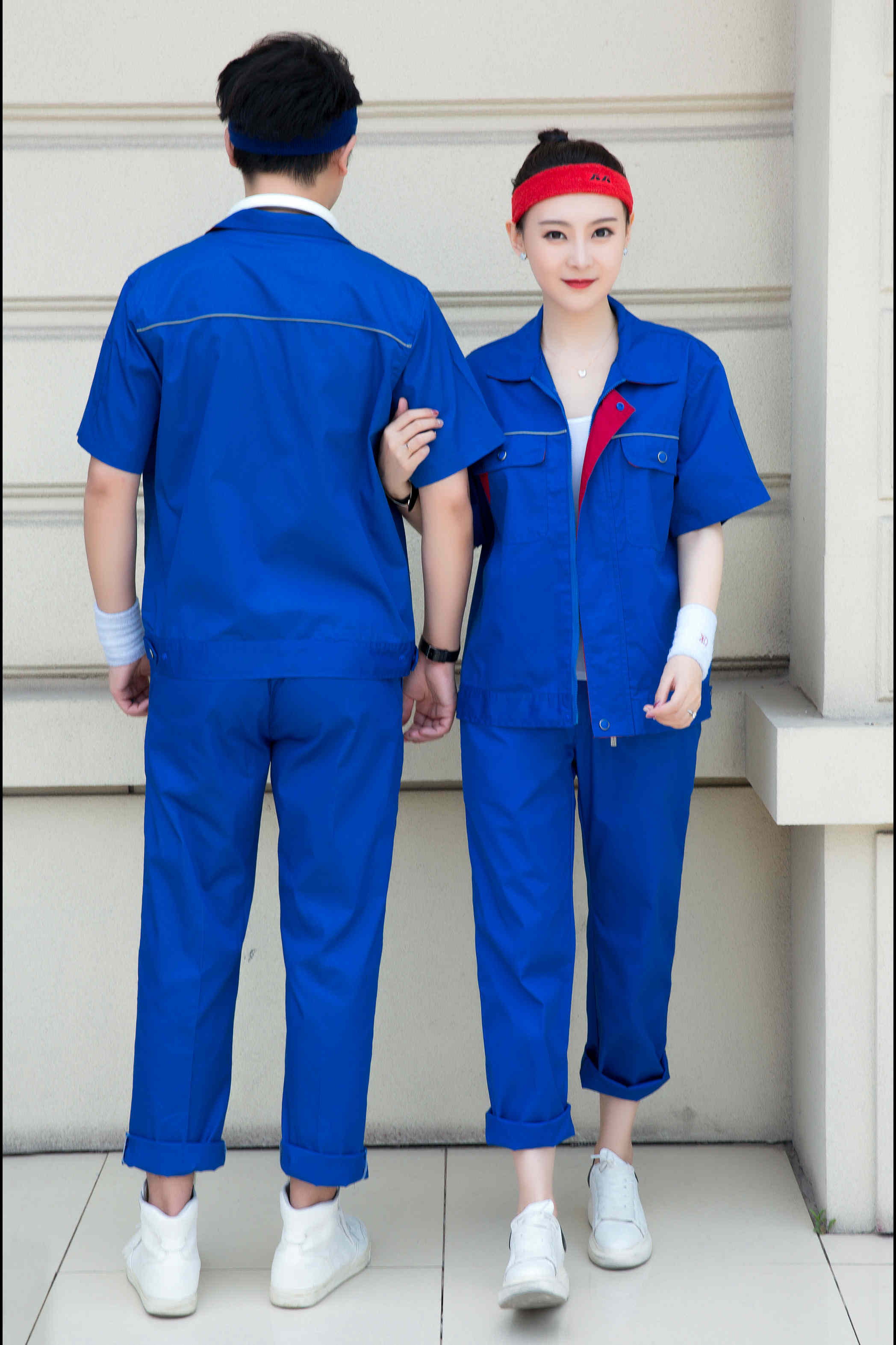 Full process polyester cotton fine twill short-sleeved workwear short-sleeved suit Z23-6612