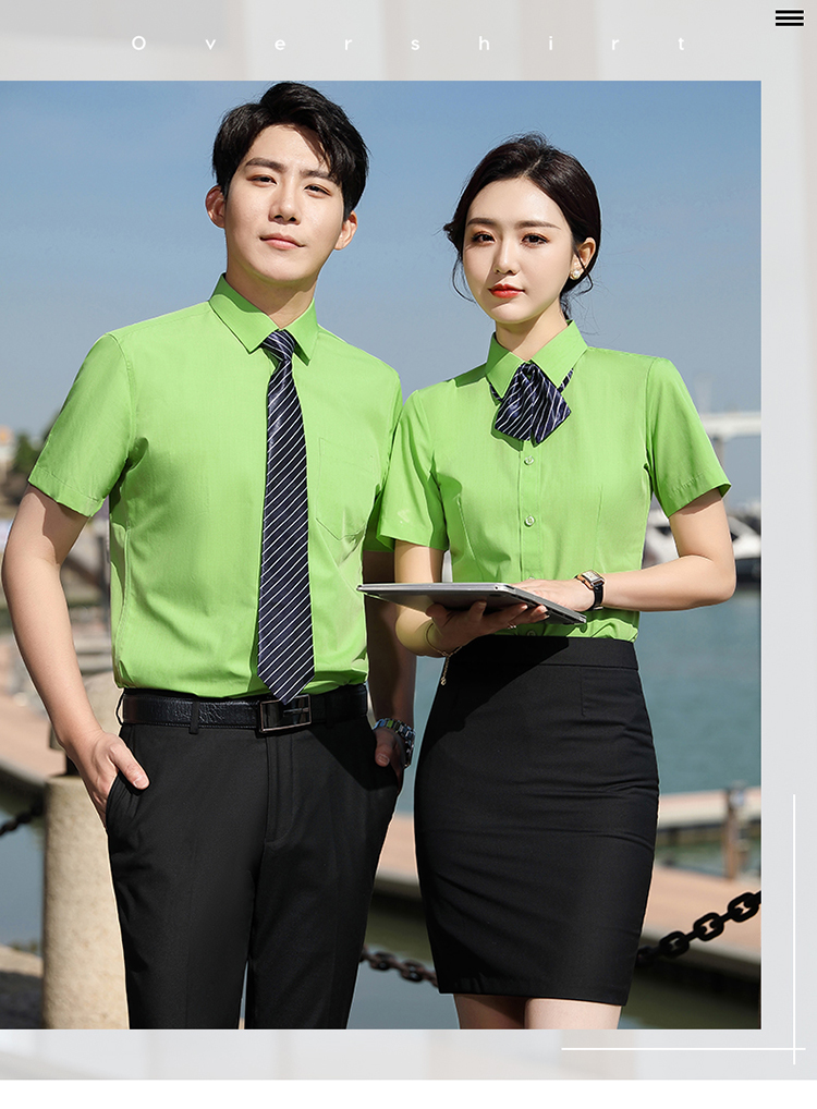 Business temperament short-sleeved shirt for men and women DJ1-8960 shirt short sleeve