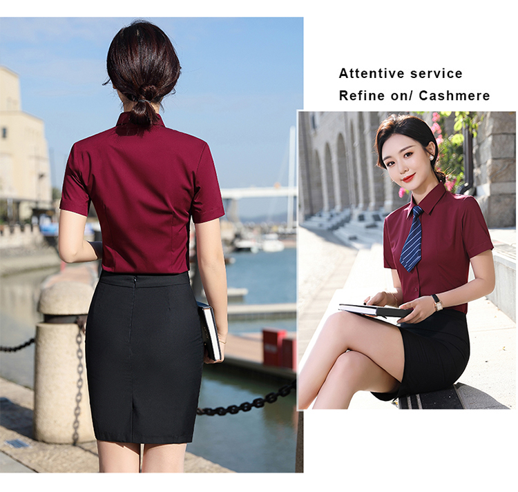 Business temperament short-sleeved shirt for men and women DJ1-8960 shirt short sleeve