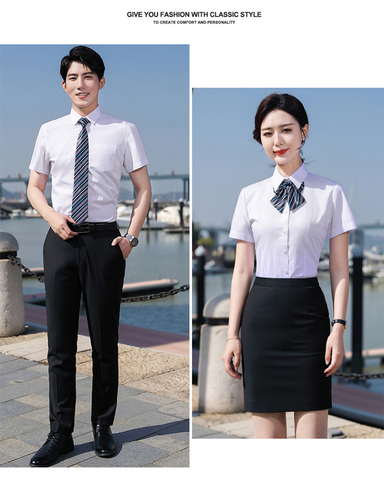 Business temperament short-sleeved shirt for men and women DJ1-8960 shirt short sleeve