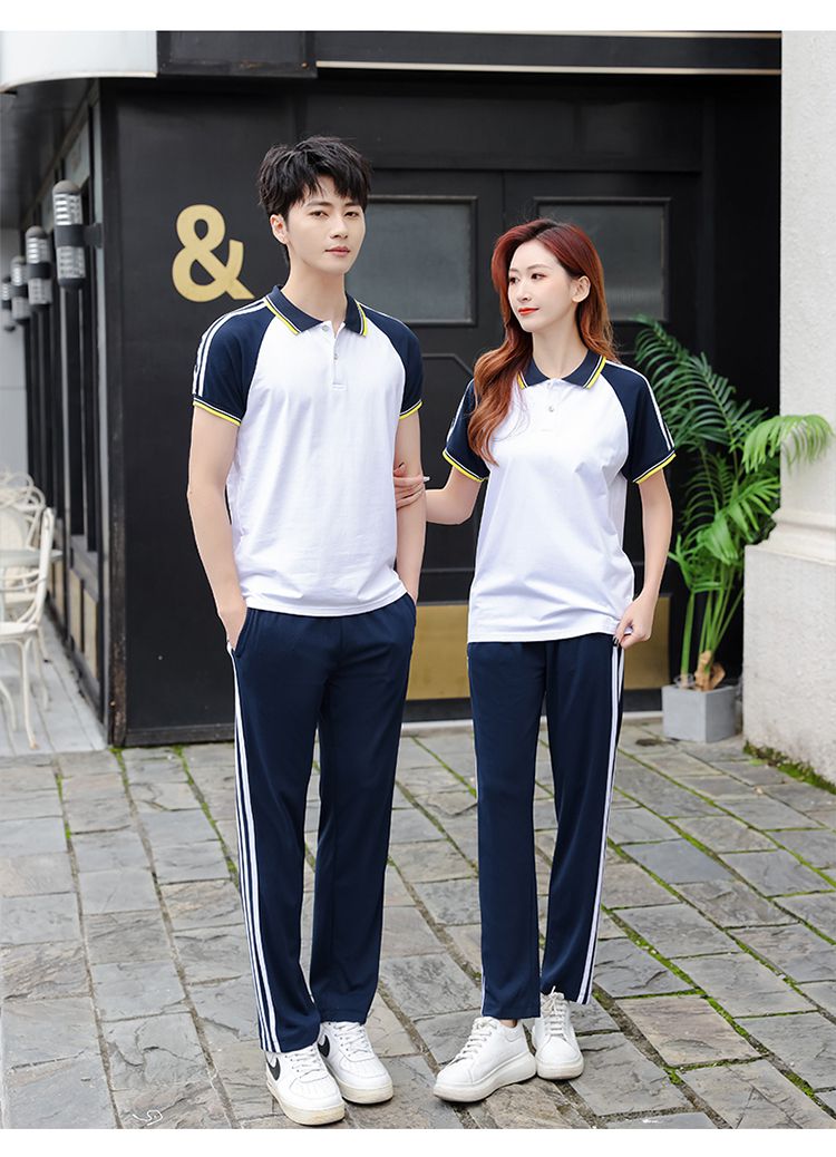 210g color matching campus sports short-sleeved suit KH2-1148-1866 long suit