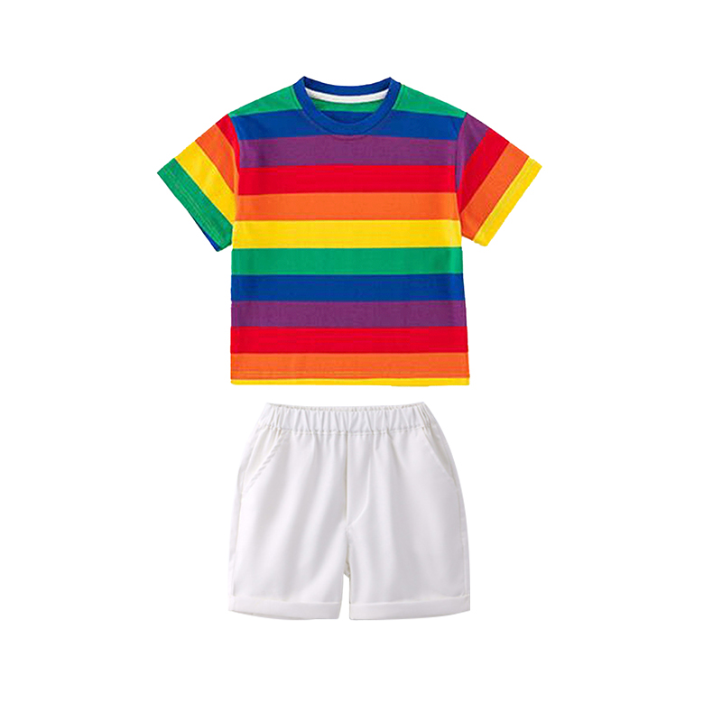 Breathable and soft rainbow youth cheerleading suit Z13-D101