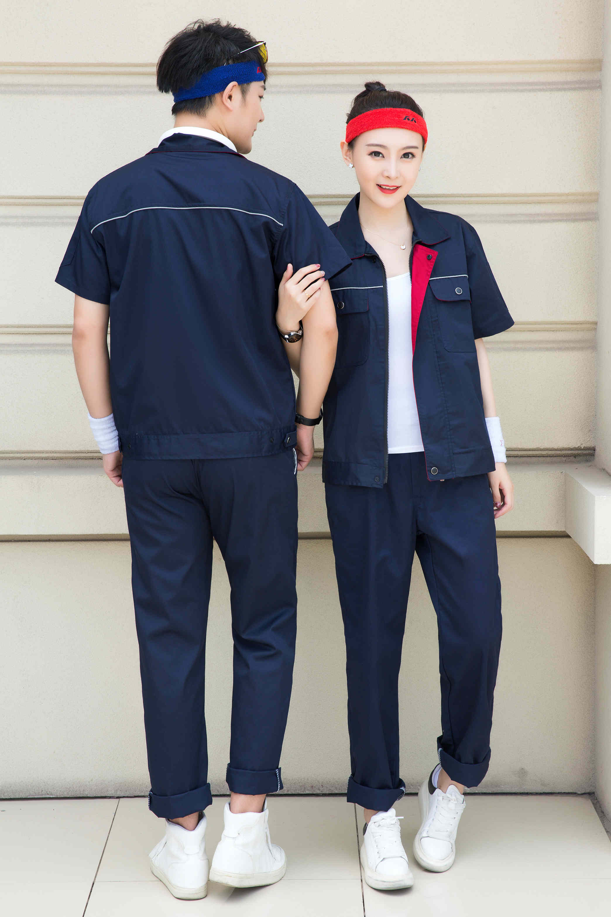 Full process polyester cotton fine twill short-sleeved workwear short-sleeved suit Z23-6612