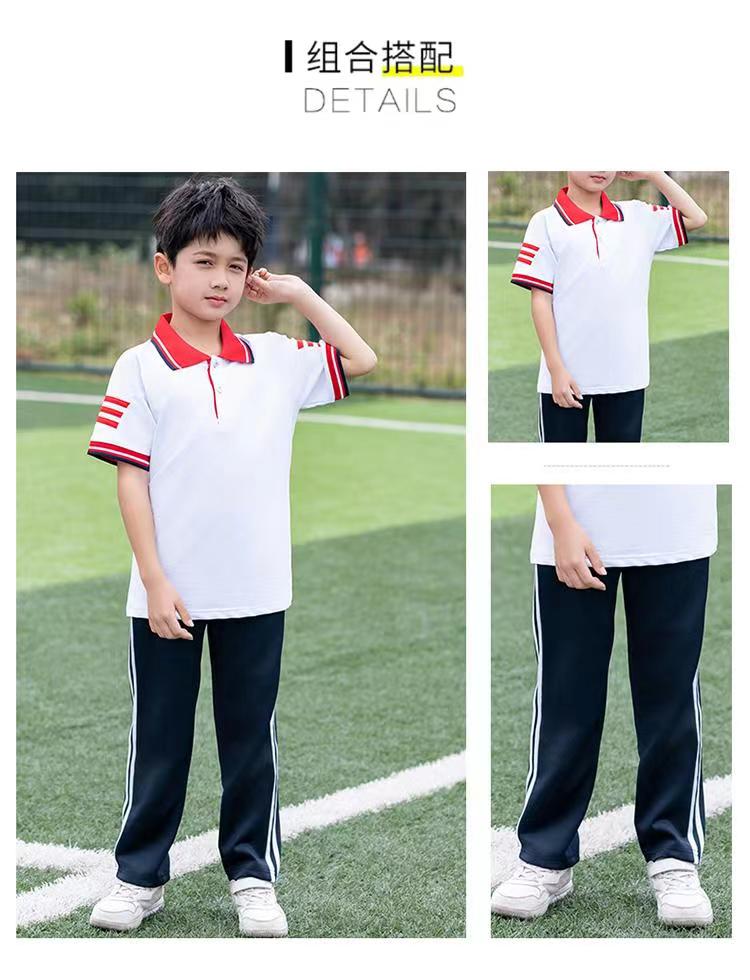 Campus sports short-sleeved lapel school uniform class uniform KI2-8808 top