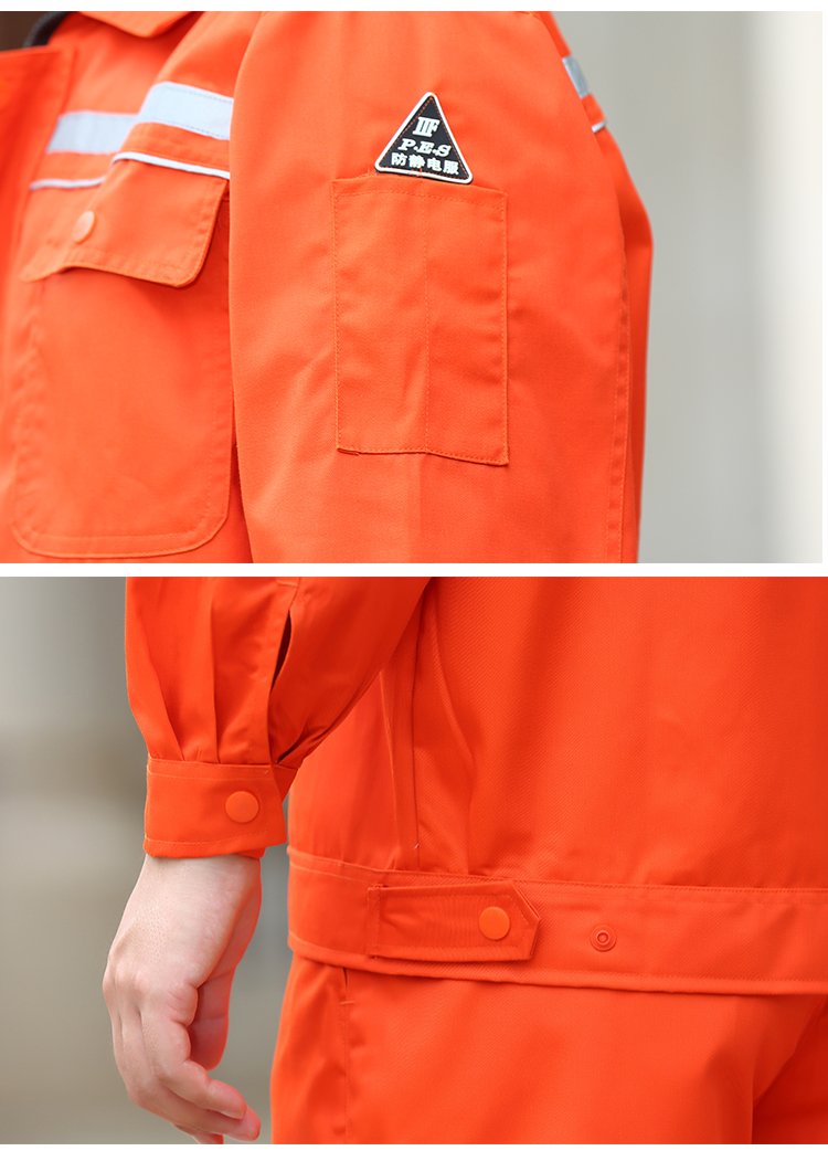 Double anti-static double-layer long-sleeved zipper workwear suit B06-W26 suit