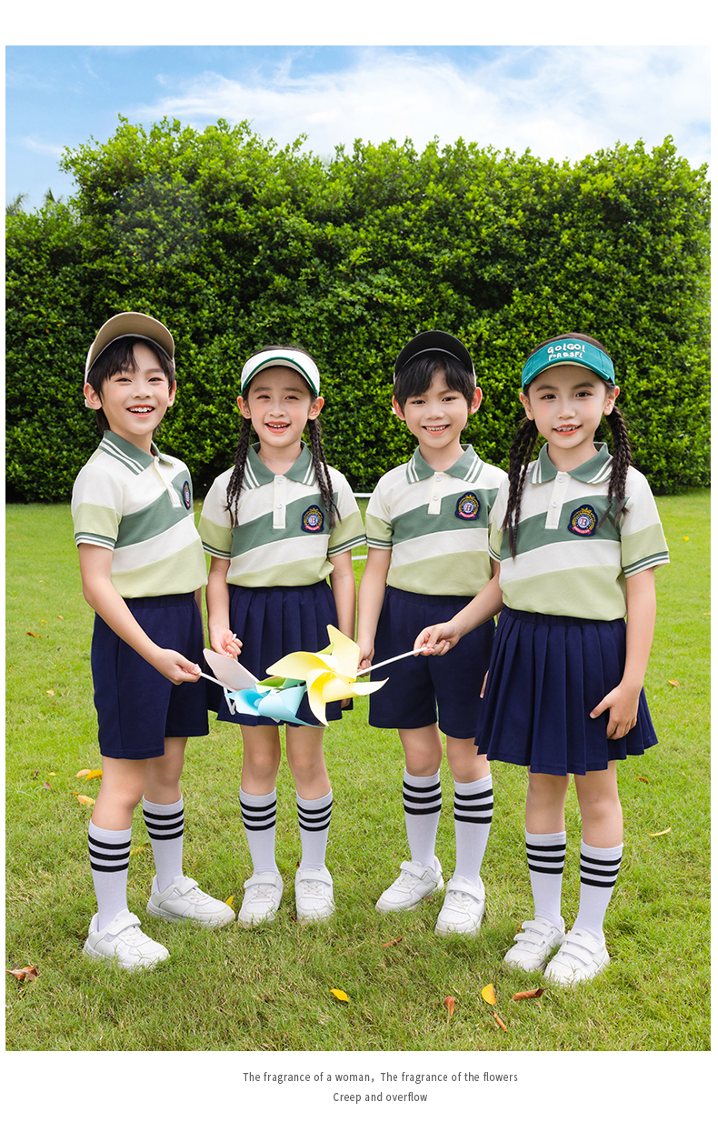 Tongqu companion primary and secondary school students school uniform summer short-sleeved suit 216-6081