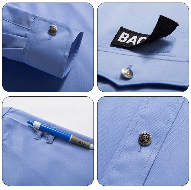 Twill long-sleeved security uniform light blue long-sleeved shirt C03-C0110022