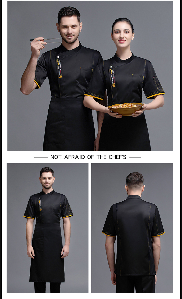 Flame Hotel Restaurant Chef Uniform Short Sleeve Top H12-L006