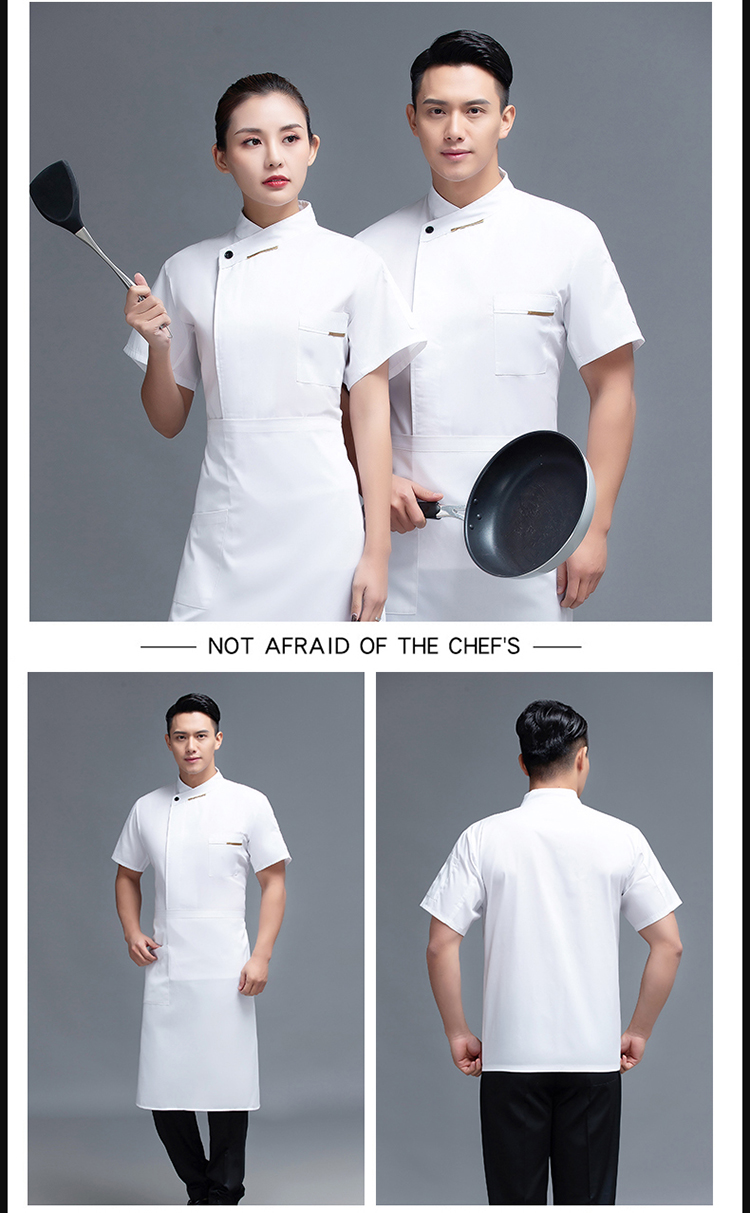 One-piece hotel restaurant chef uniform short-sleeved top H12-L024