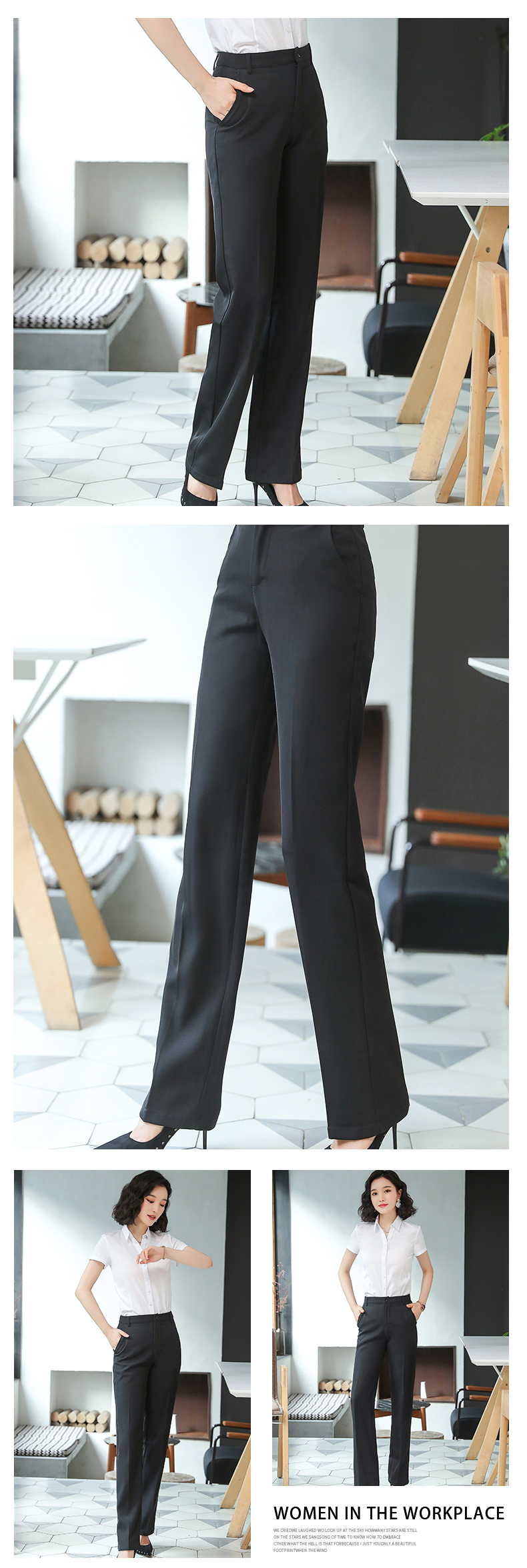 Business straight high waist thin trousers for women 171-802 trousers