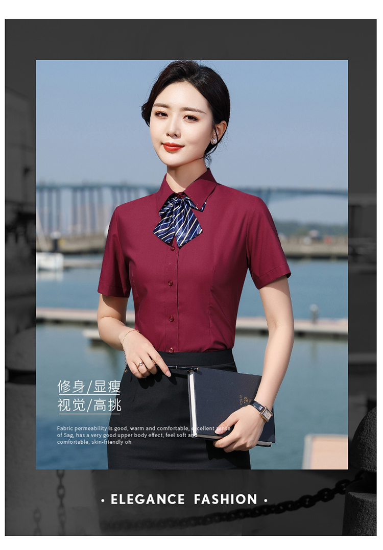 Business temperament short-sleeved shirt for men and women DJ1-8960 shirt short sleeve