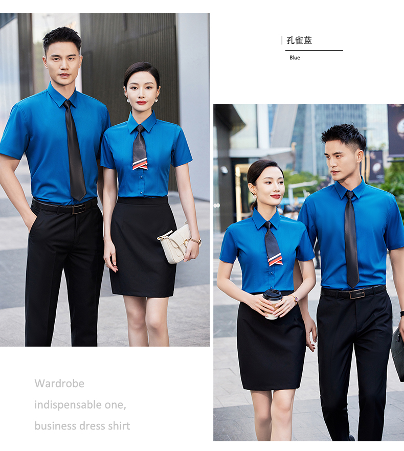 Classic bamboo fiber stretch workplace short-sleeved shirt men style DQ1-1110 short-sleeved men style