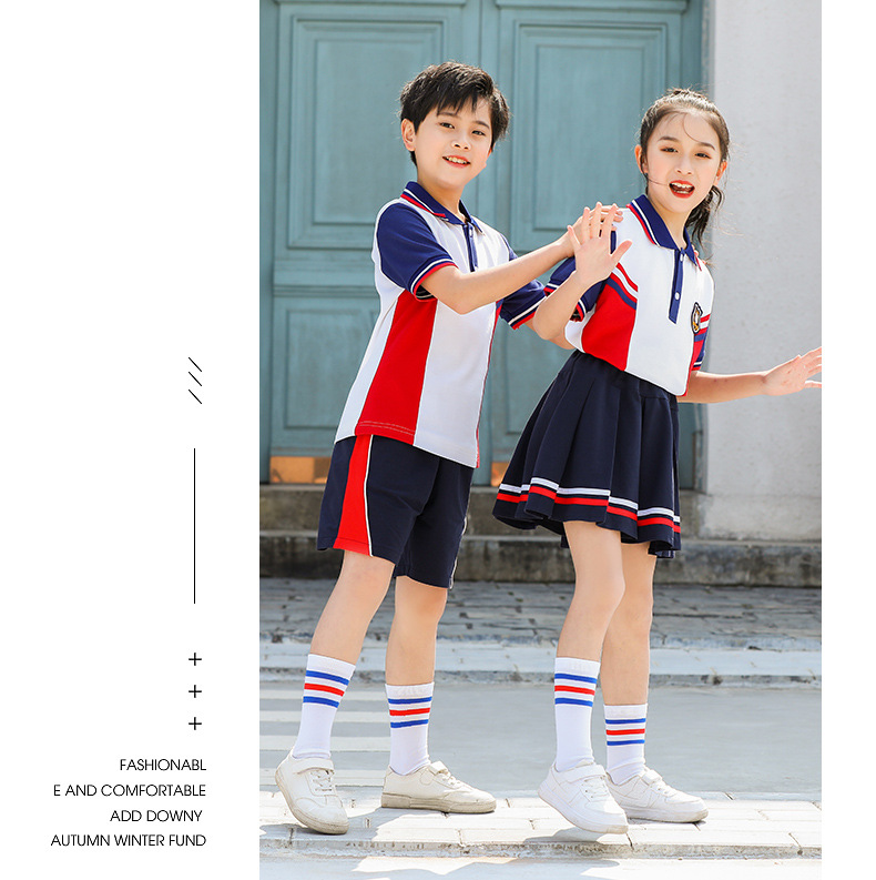 British college style primary school student class uniform sports children clothing suit H18-2023-11