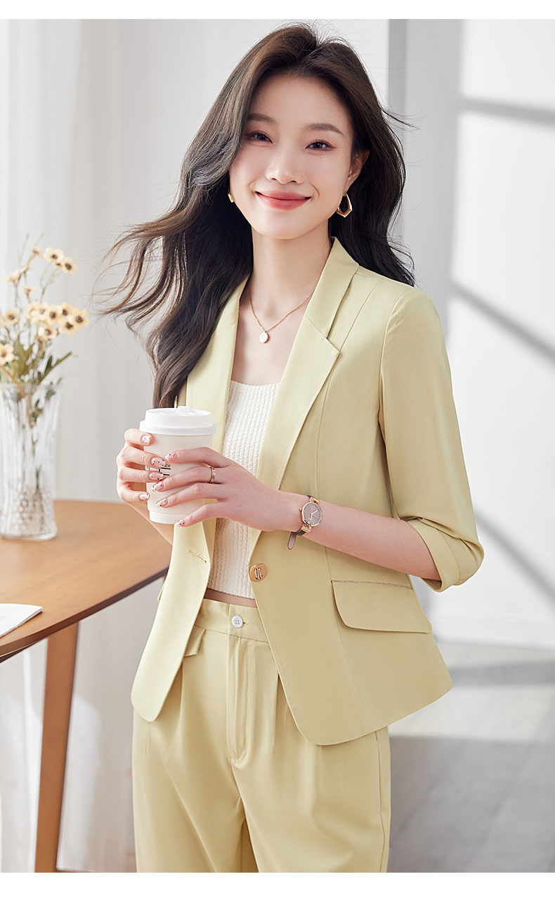 Smooth and delicate mid-length sleeves fashionable commuter suit 113-8950