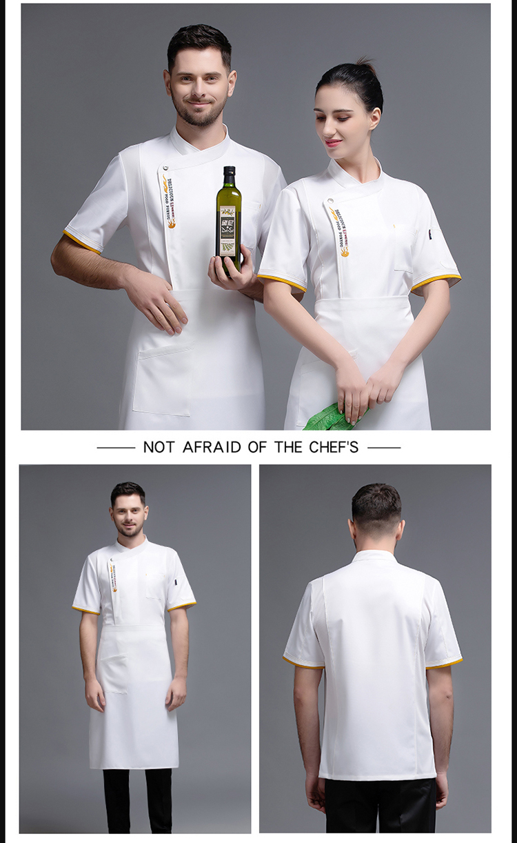 Flame Hotel Restaurant Chef Uniform Short Sleeve Top H12-L006