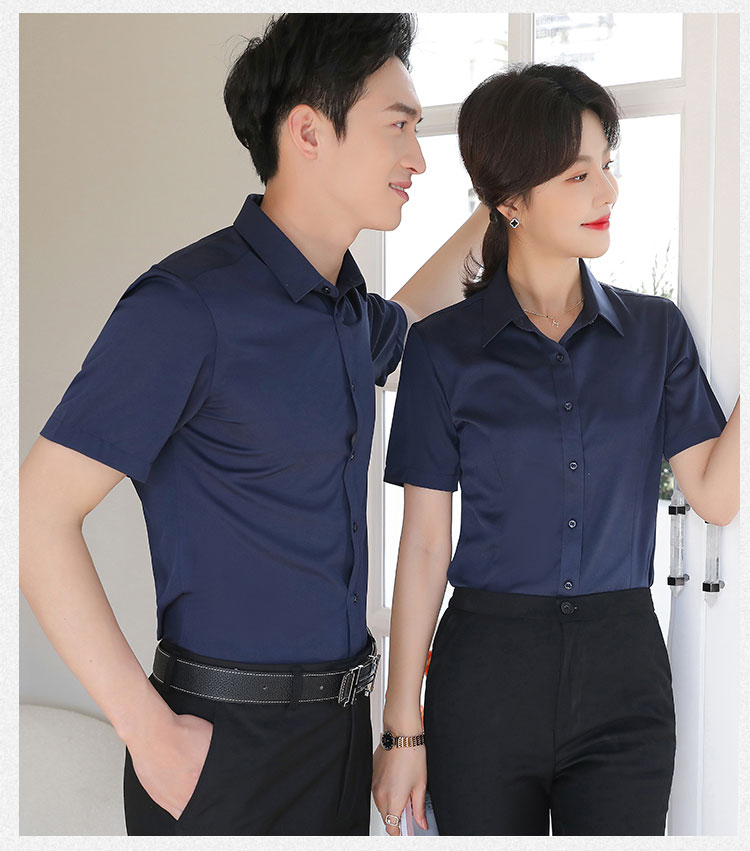 Fine twill elastic ladies short sleeve lining 111-985 short sleeve shirt female