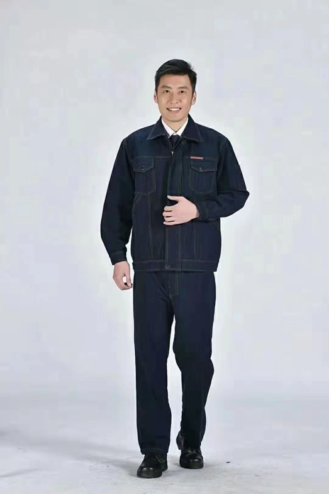 Full process polyester cotton denim long sleeve work suit L05-1852