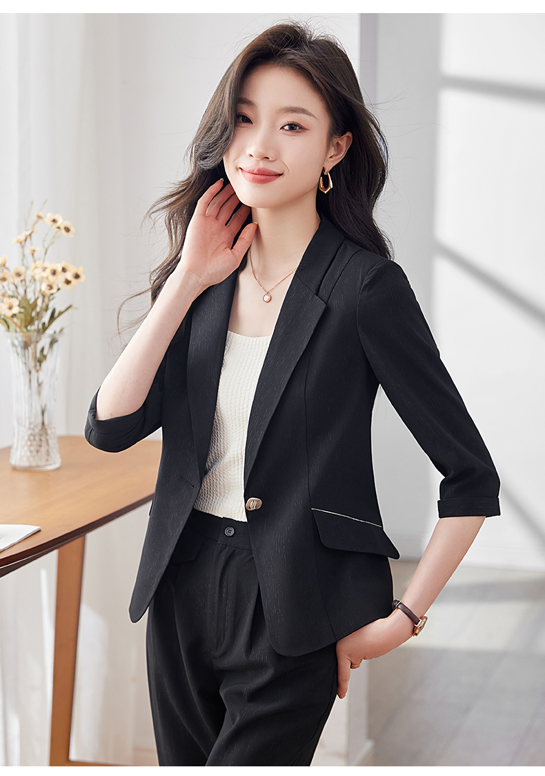 Smooth and delicate mid-length sleeves fashionable commuter suit 113-8950