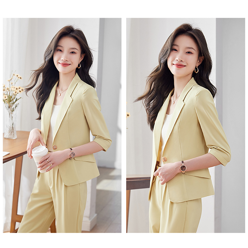 Smooth and delicate mid-length sleeves fashionable commuter suit 113-8950