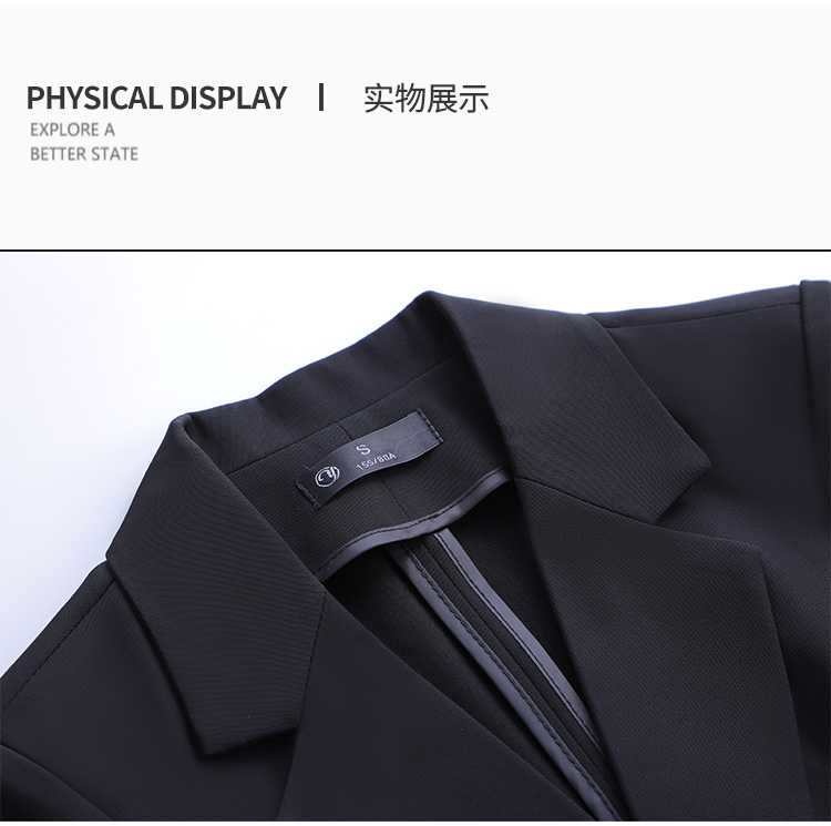 Peaked lapel double button business suit short sleeve women suit DY6-8330+K2201+Q1102