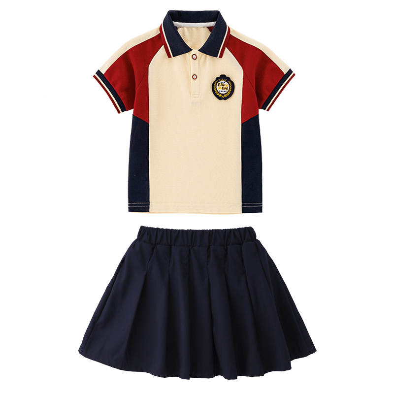 Campus sports style short skirt suit 455-8273