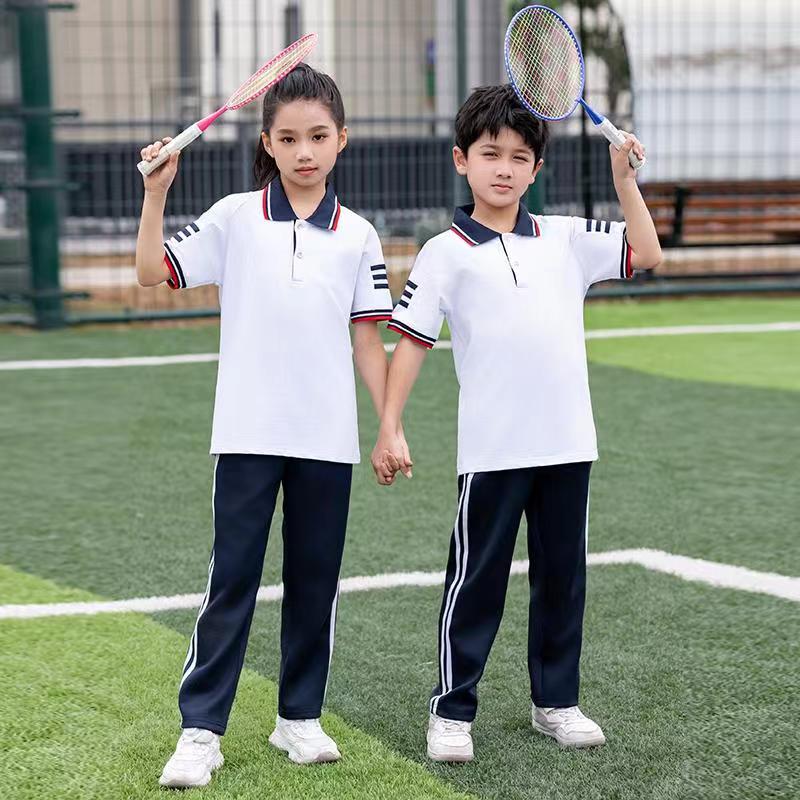 Campus sports short-sleeved lapel school uniform class uniform KI2-8808 top