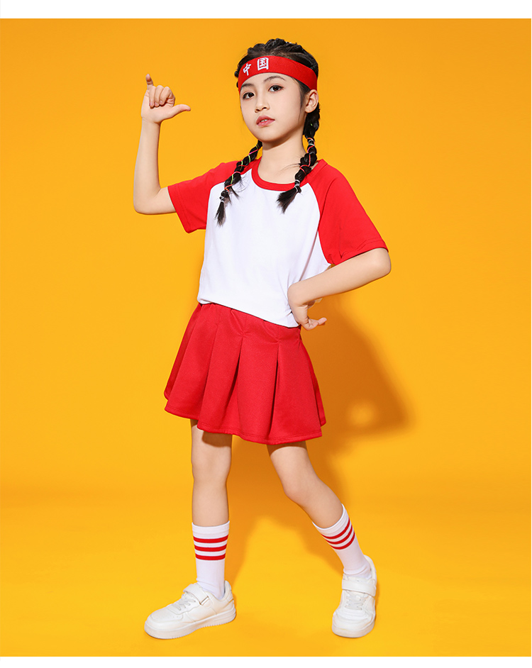 Raglan round neck sports short-sleeved primary and secondary school uniform suit for men and women D03-24212