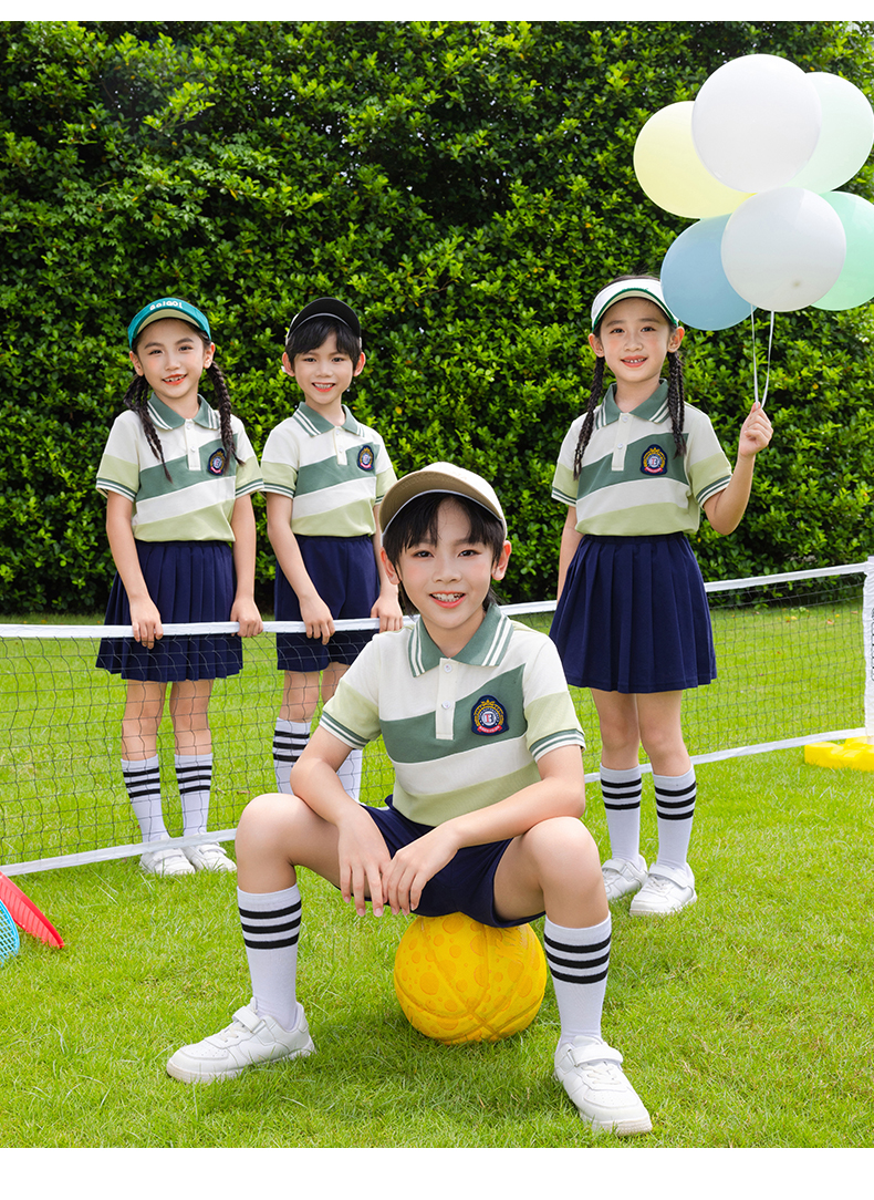 Tongqu companion primary and secondary school students school uniform summer short-sleeved suit 216-6081