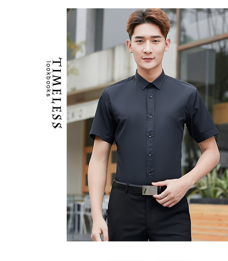 Business professional small collar short sleeve shirt men 180-999 men short sleeve