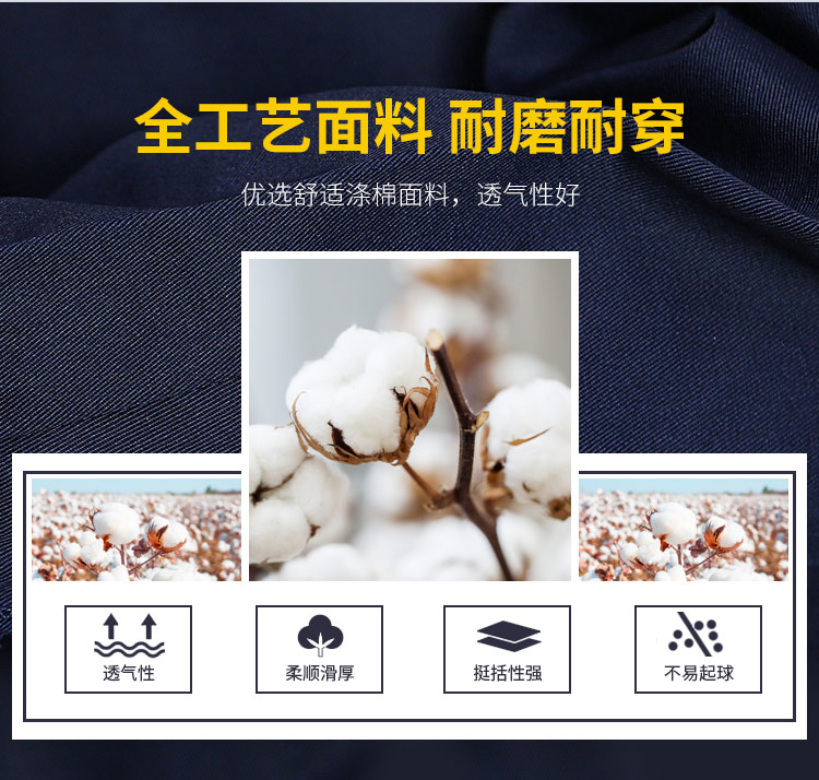 Full process polyester cotton thick yarn long sleeve work clothes G06-1608 suit