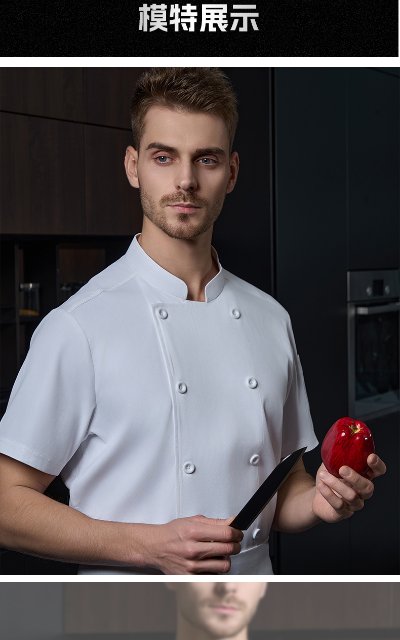 Twill cotton breathable double row short sleeve chef uniform H20-D24-5059