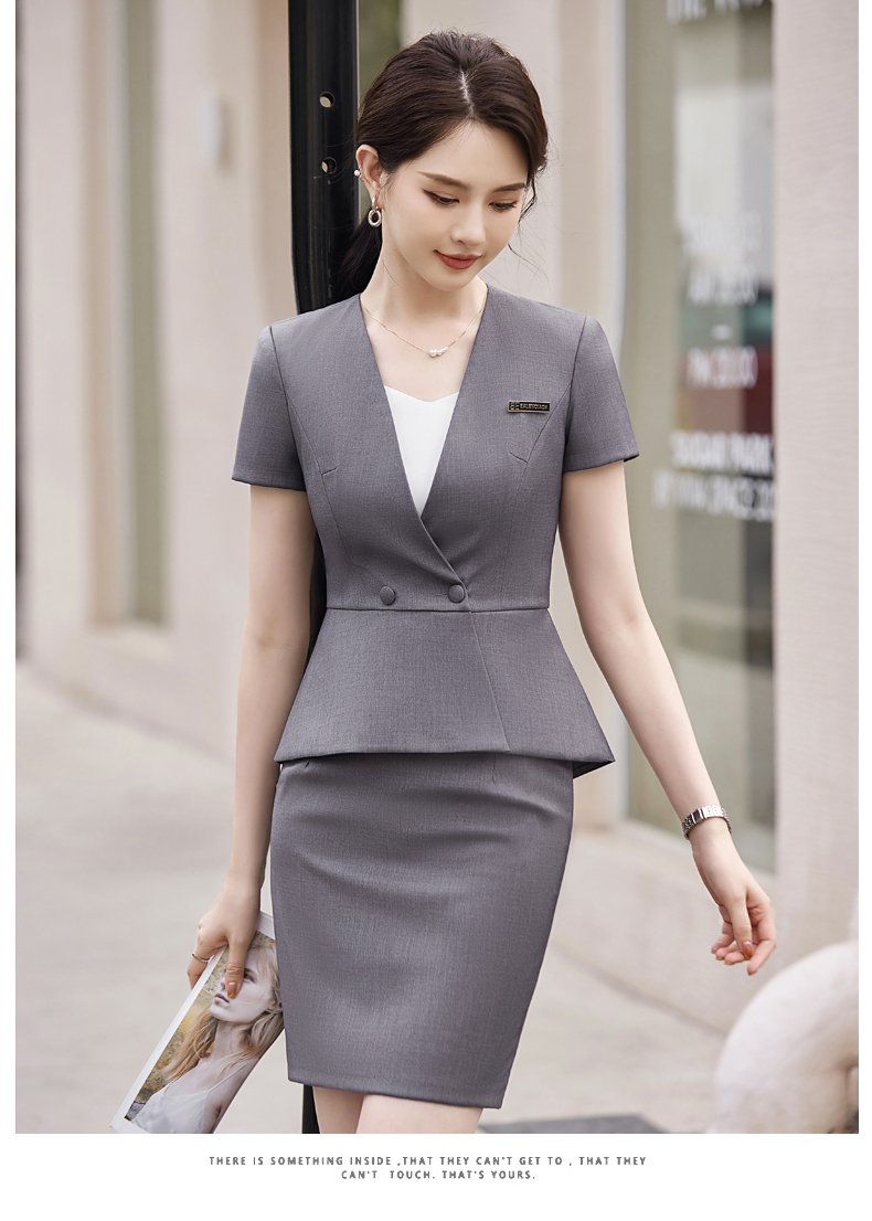 Wrinkle-resistant and smooth V-neck fashionable business suit jacket 114-3025