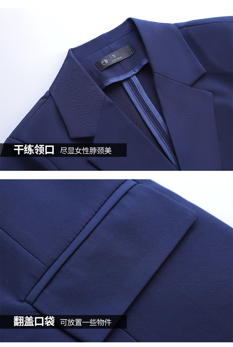 Peaked lapel double button business suit short sleeve women suit DY6-8330+K2201+Q1102